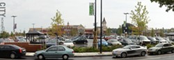 The revamped parking lot at the East Avenue Wegmans. - PHOTO BY LARISSA COE