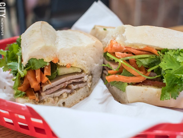 The traditional bánh mì sandwich, made with grilled slices of meat and vegetables. - PHOTO BY JACOB WALSH