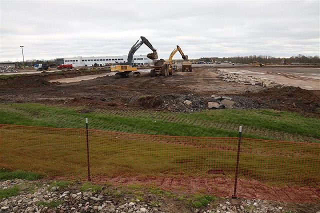 Construction on an Amazon warehouse and distribution center on Manitou Road in Gates was under way in April 2021. - PHOTO BY MAX SCHULTE