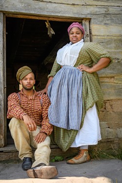 Historic interpreters Noah and Naomi with Not Your Momma's History at GCV&M in 2019. - PHOTO BY JOANN LONG