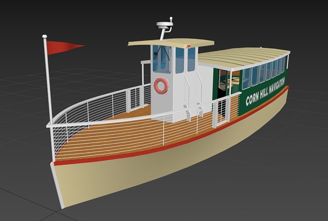 A rendering of the new tourist boat planned to be launched from Corn Hill. - PROVIDED