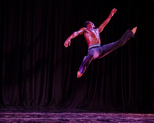 A dancer with Garth Fagan Dance during a 2018 performance which included "In Memoriam" and excerpts from "The North Star."